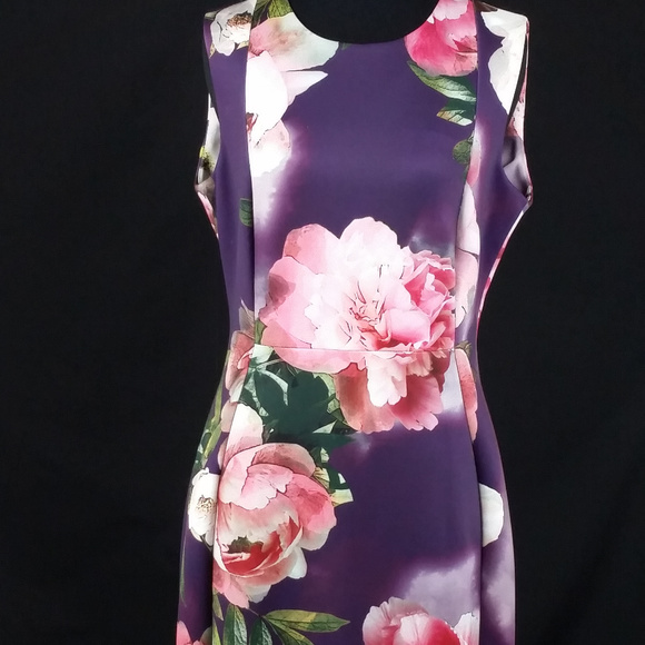 calvin klein purple floral dress